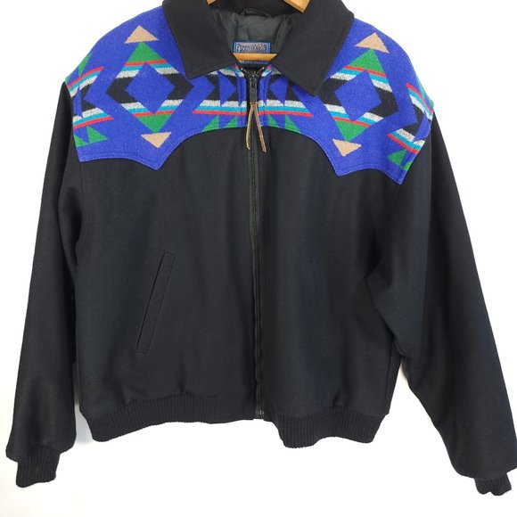 Vtg Pendleton Jacket Men's XL High Grade Westernwear Wool Aztec Design Zip Front - Picture 2 of 11